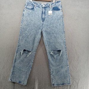 Refuge Jeans Womens 15 Blue Acid Wash Ripped 90s Wide Super High‎ Rise